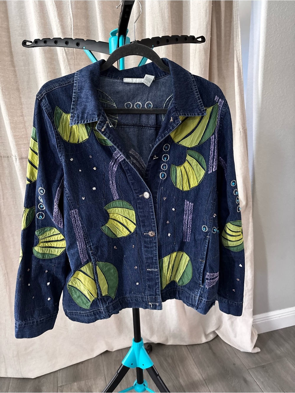 Marsh Landing unique boho Blue Denim Jacket art to wear